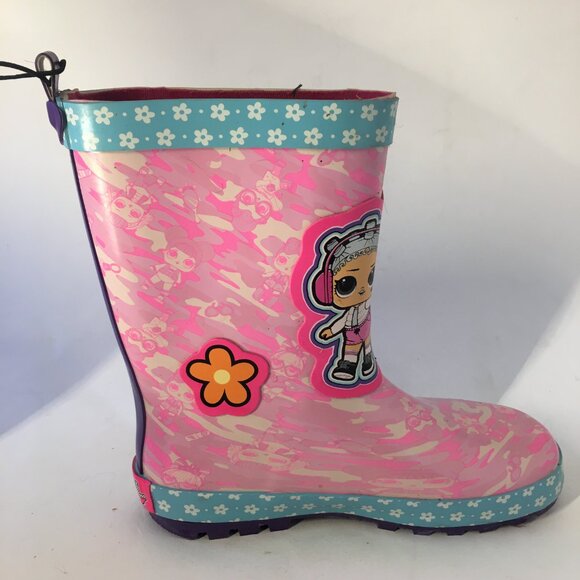 LOL Surprise Character Boots Size 2 Girl's Rubber Snow Rain Shoe Pink NEW NWT - Picture 5 of 13